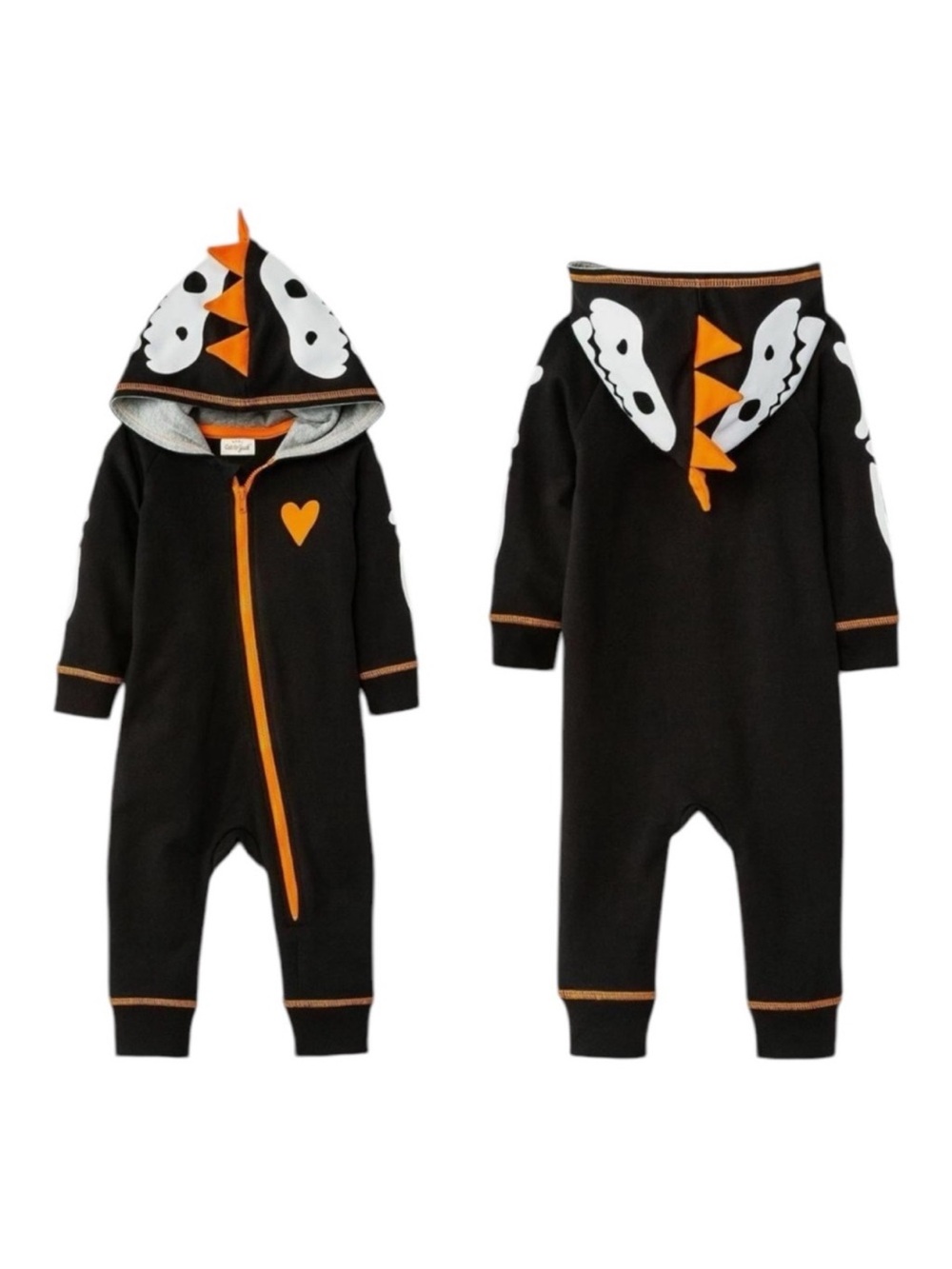 Cat & Jack Dinosaur Skeleton Hooded Romper